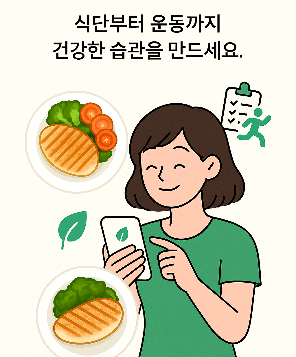 Girok 메인화면 – 오늘의 식단 영양 합계 및 목록